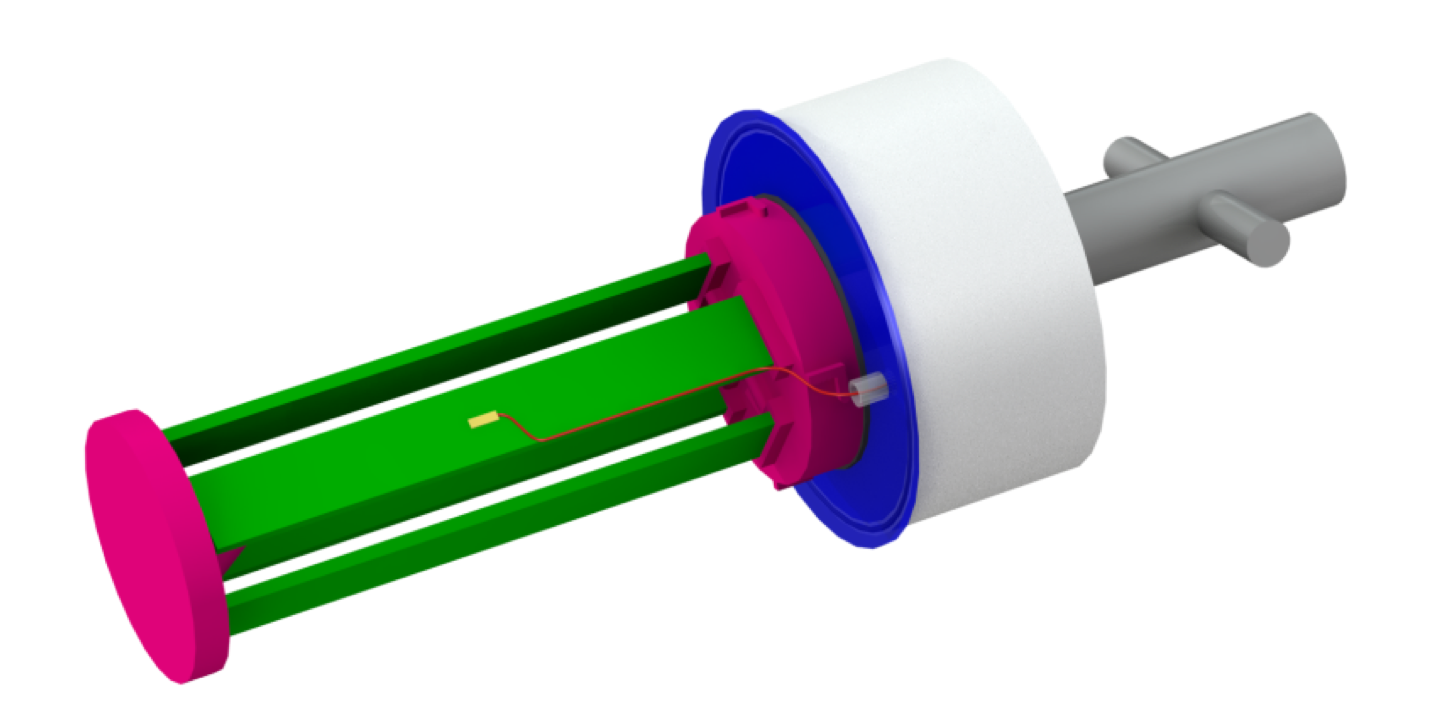 CAD model of the strain measuring system (assembled).